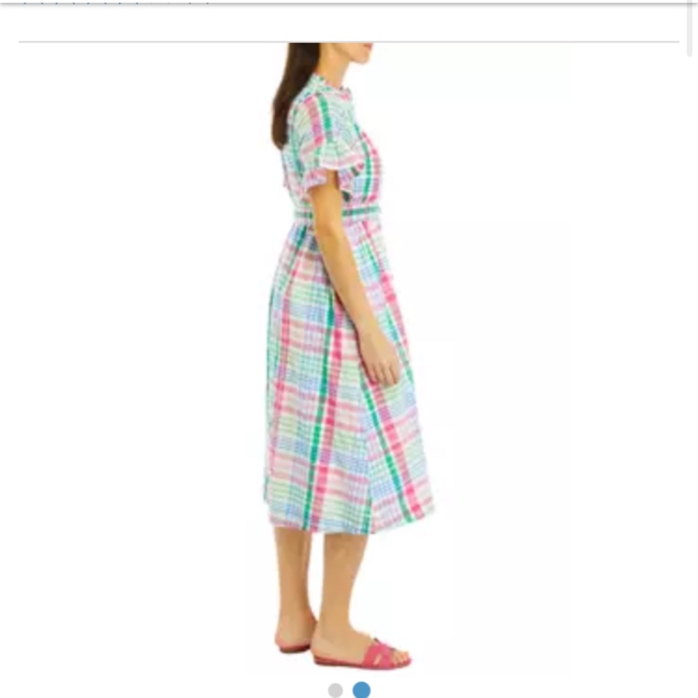 Women’s size medium new without tags Crown and Ivy colorful plaid dress - Picture 2 of 11